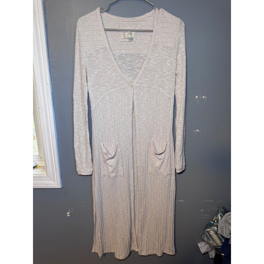 Saturday Sunday Anthropologie Ribbed Duster Cardigan Gray Longline Sweater S